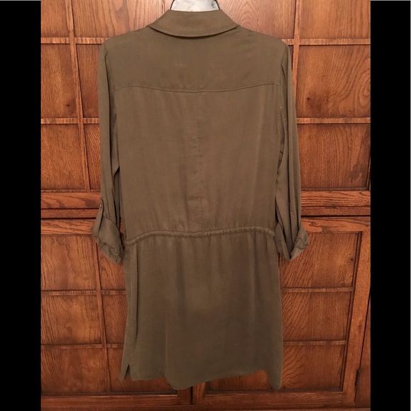 EUC SHARP LOOKING OLIVE GREEN SHIRT DRESS SIZE 4 - Picture 2 of 4